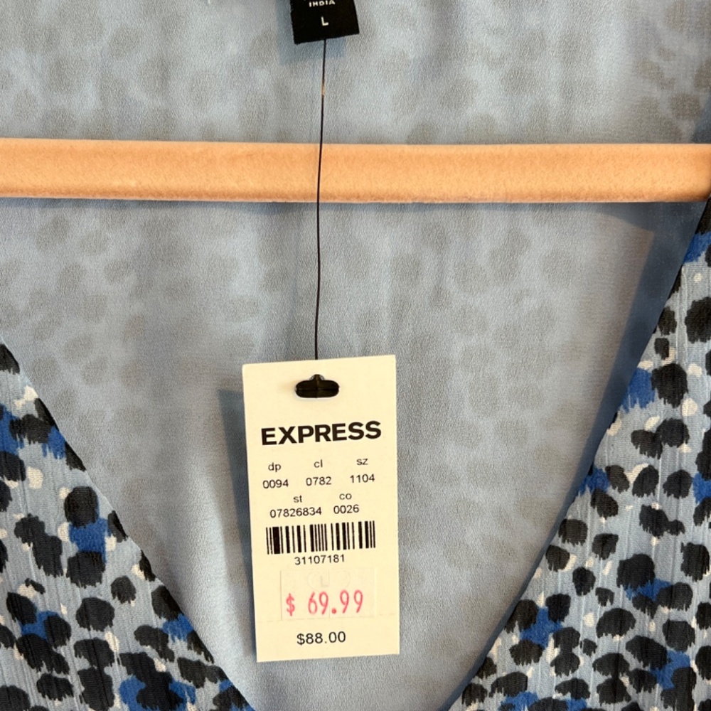 Express blue dress size L new with tags - Picture 2 of 5